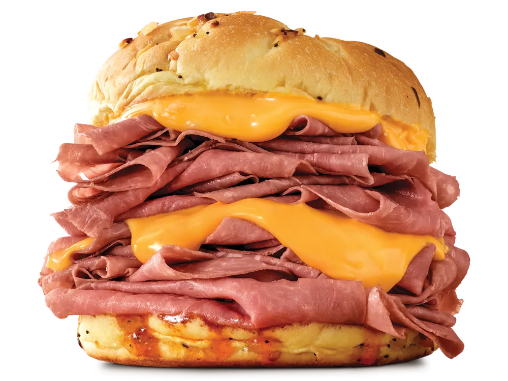 Arbys menu Half Pound Beef N Cheddar