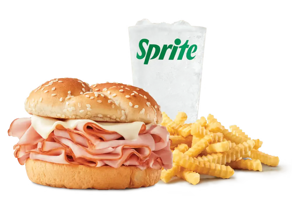 Ham and Swiss Melt Mealwith menu and price